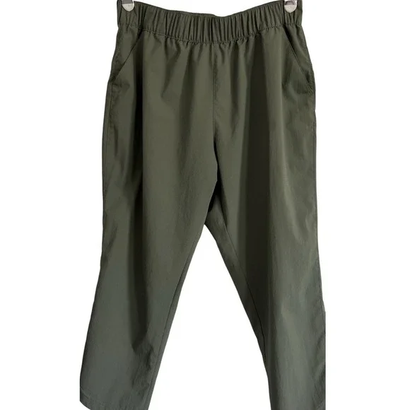 Columbia Women's PFG Pull On Pants Green Size L Reg Hiking Lightweight Packable - Picture 1 of 8